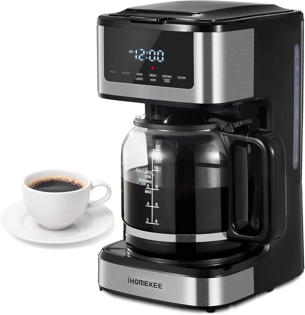 12 Cup Programmable Drip Coffee Maker with Iced Coffee Function O300495