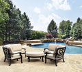 Two Curved Sofas with Cocktail Ottoman Outdoor Seating Set Z83547