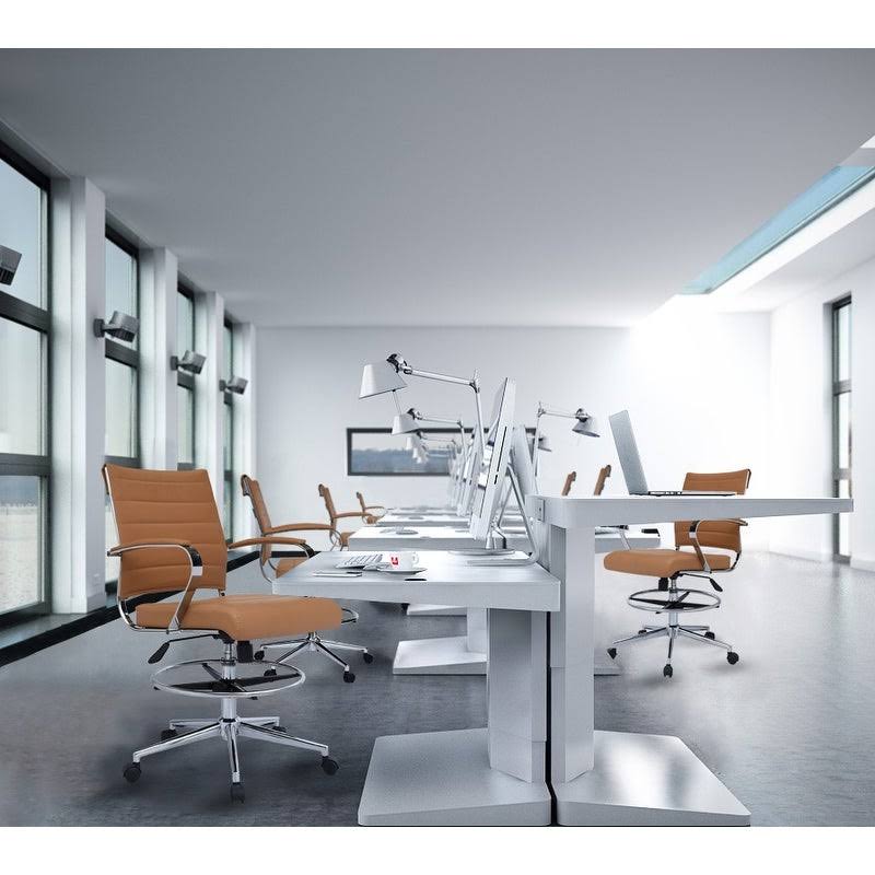 White Ergonomic Office Drafting Armchair S98010