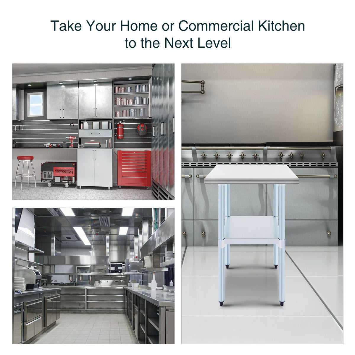 Stainless Steel Prep Table with Adjustable Shelf 24x24 Inch Z848
