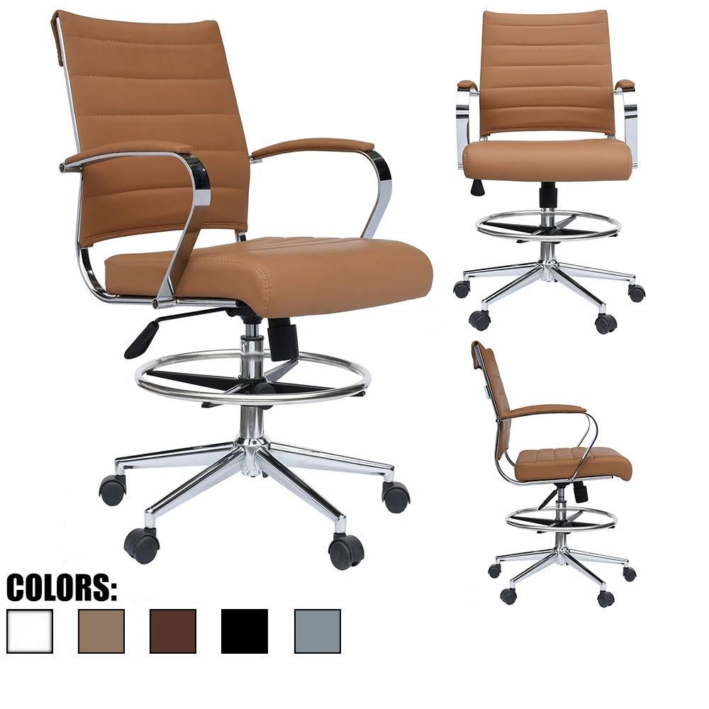 White Ergonomic Office Drafting Armchair S98010