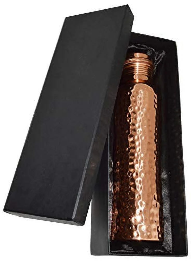 30 Ounce Hammered Copper Water Bottle with Screw-On Cap D1212