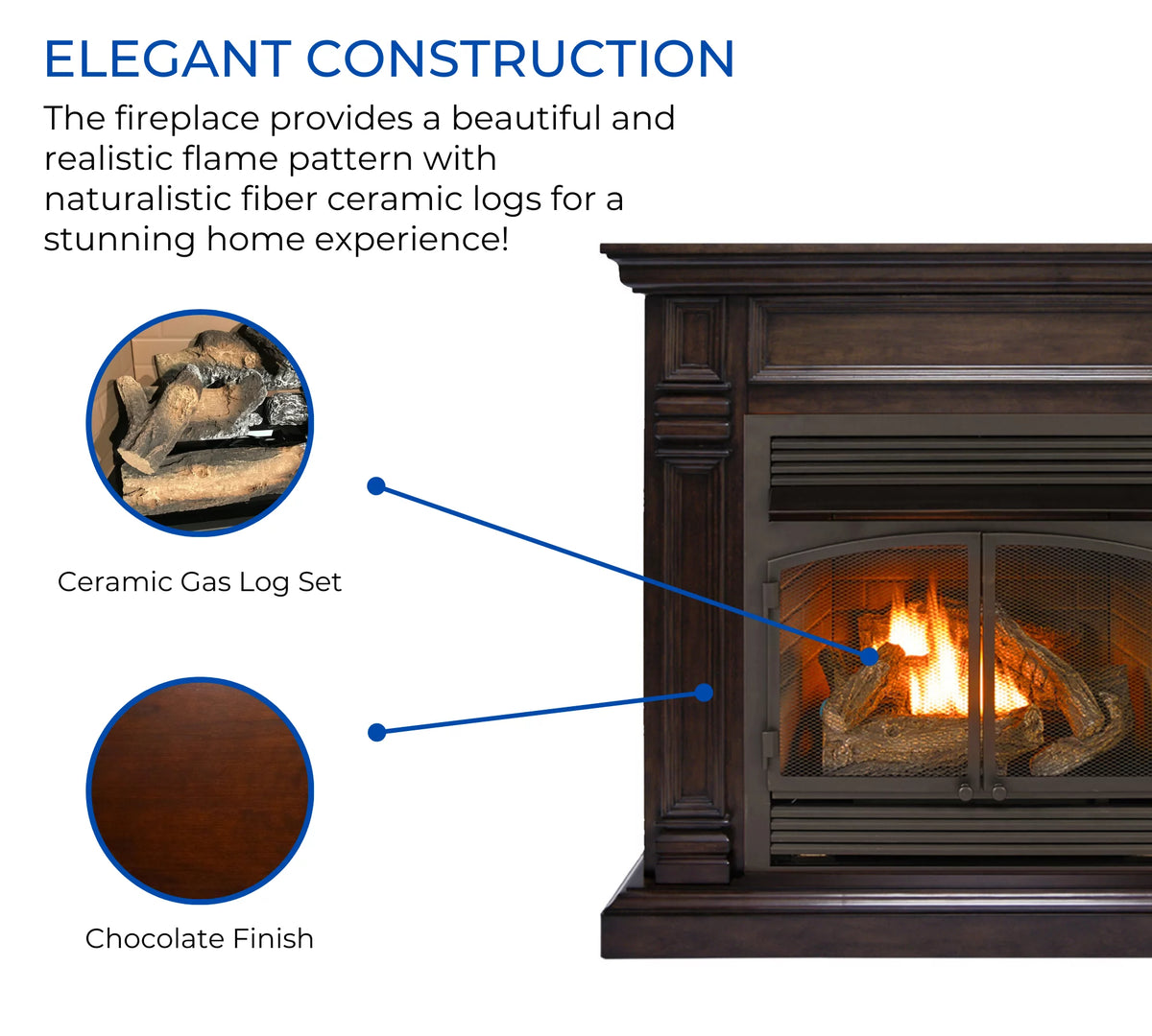 Ventless Dual Fuel Fireplace J2727