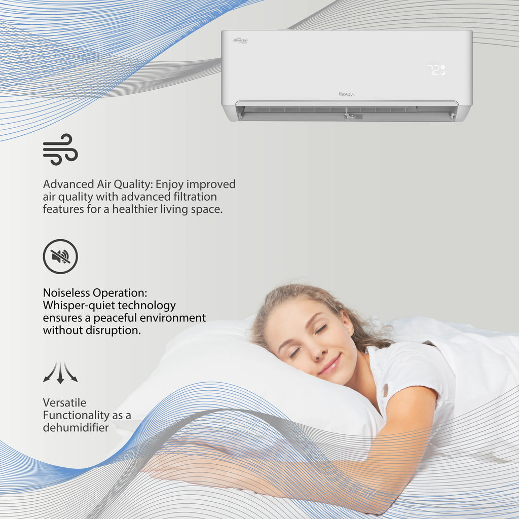 12,000 BTU 22 SEER2 Ductless Mini-Split Inverter Air Conditioner Heat Pump Full Set 110V E2918