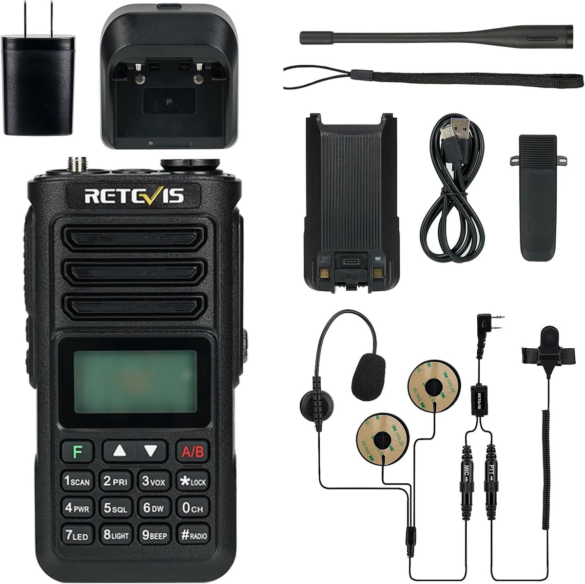 Ham Radio Dual Band Radio Bundle with Two Way Radio Headset D456