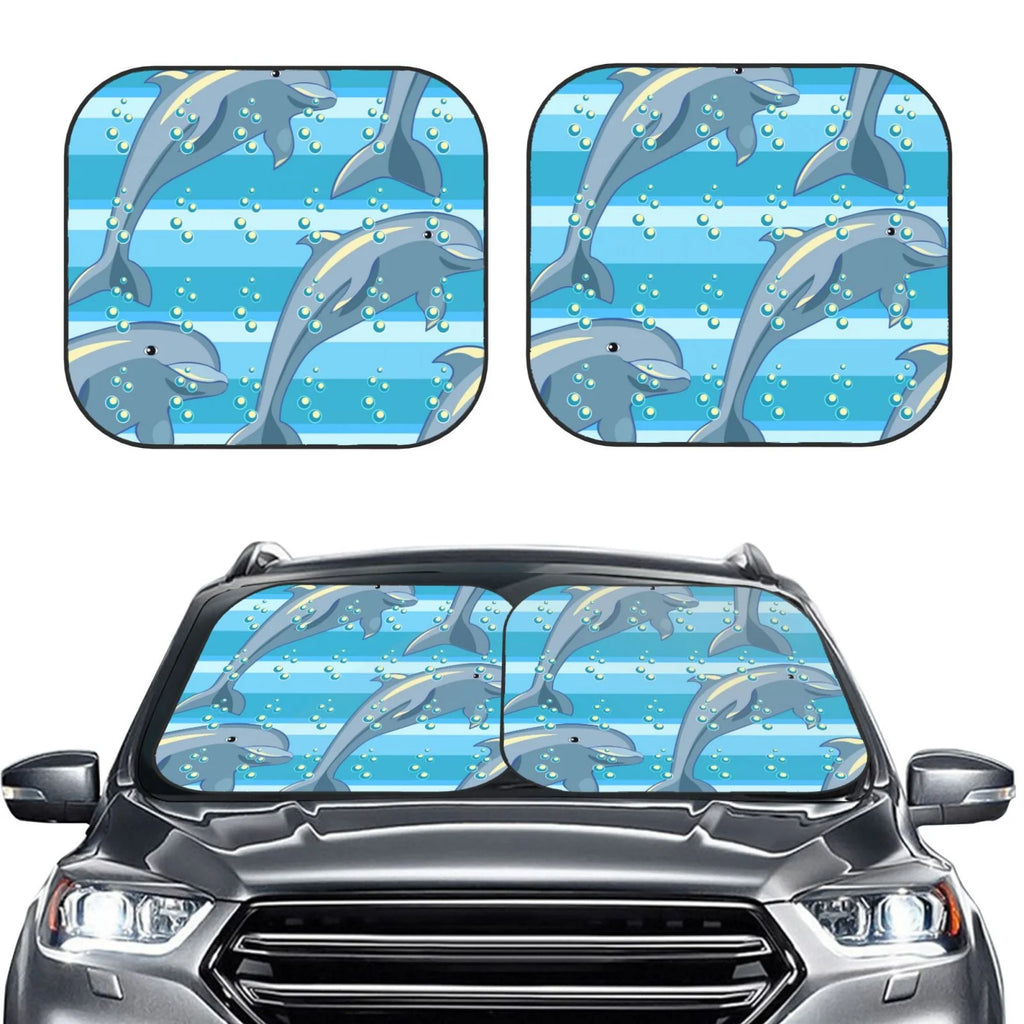 Dolphin Windshield Sun Shade 2-Piece Car Front Window Sunshade G316