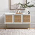 White 3 Door Sideboard Buffet Cabinet with Adjustable Shelves K185572