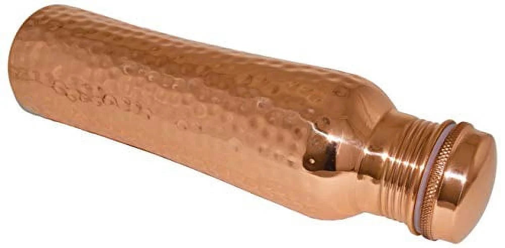 30 Ounce Hammered Copper Water Bottle with Screw-On Cap D1212