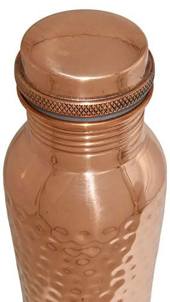 30 Ounce Hammered Copper Water Bottle with Screw-On Cap D1212
