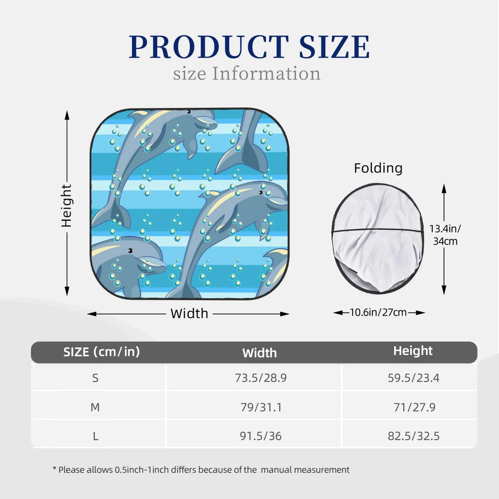 Dolphin Windshield Sun Shade 2-Piece Car Front Window Sunshade G316