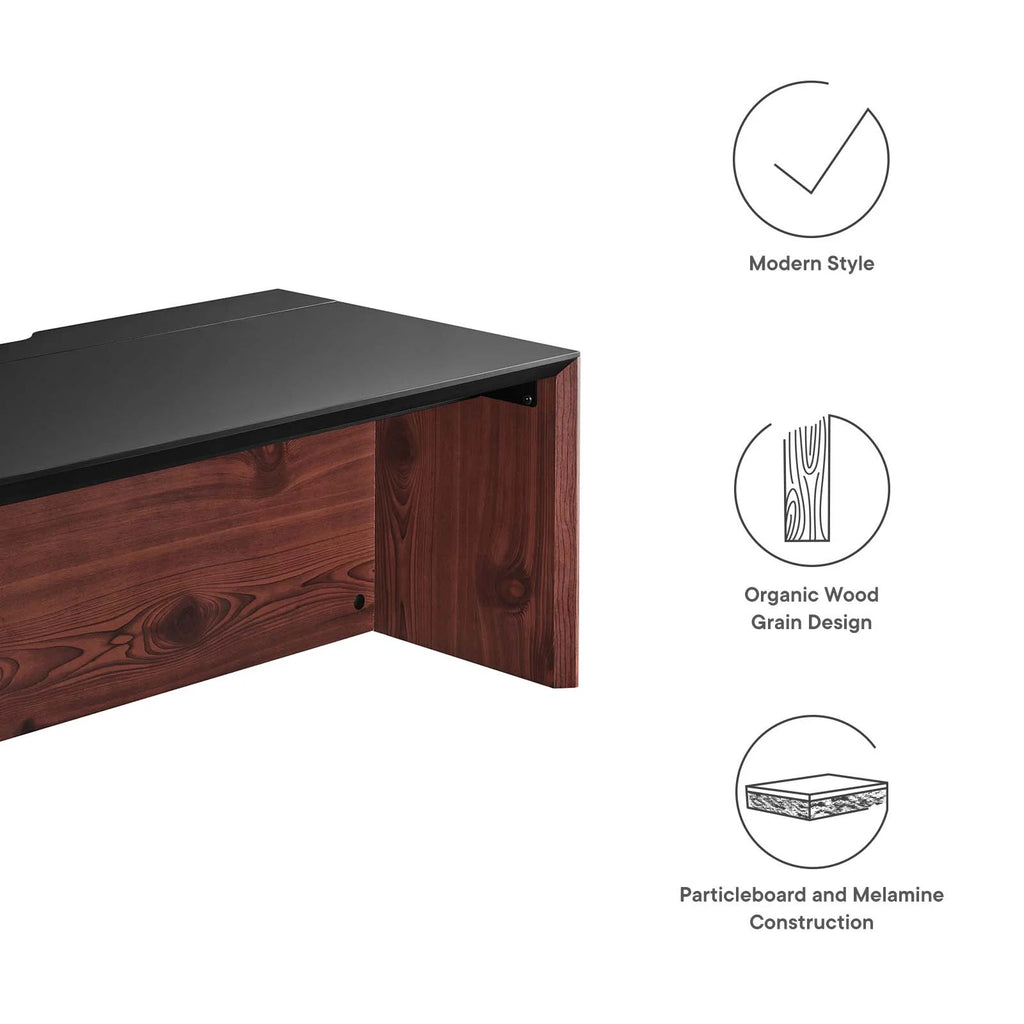 38" Wall-Mount Office Desk with Cabinet and Shelf W45481