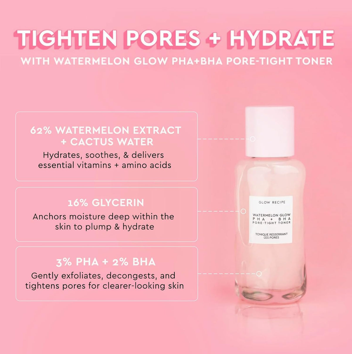 Watermelon PHA + BHA Facial Pore Toner (40 ml) + Niacinamide Dew Drops Brightening Serum (40 ml) + AHA Anti Aging Sleeping Mask (60 ml) X876304