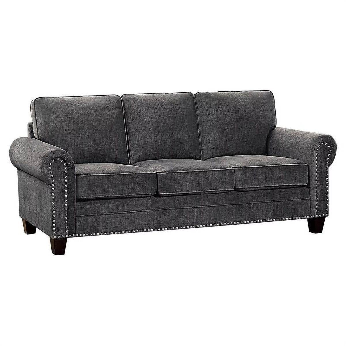 Dark Gray Microfiber Sofa P5534