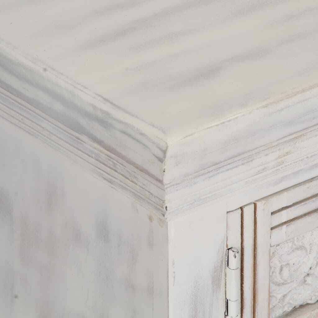 White Solid Mango Wood TV Cabinet Q582