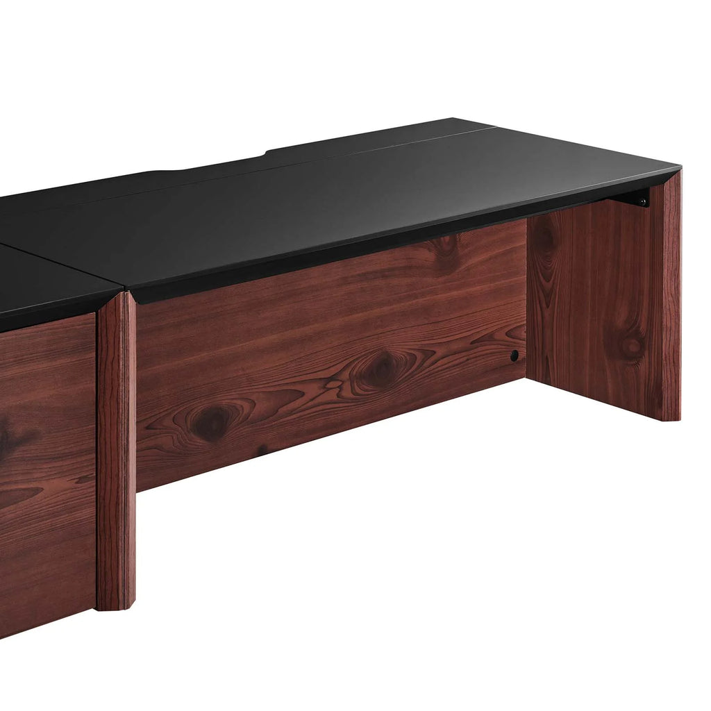 38" Wall-Mount Office Desk with Cabinet and Shelf W45481