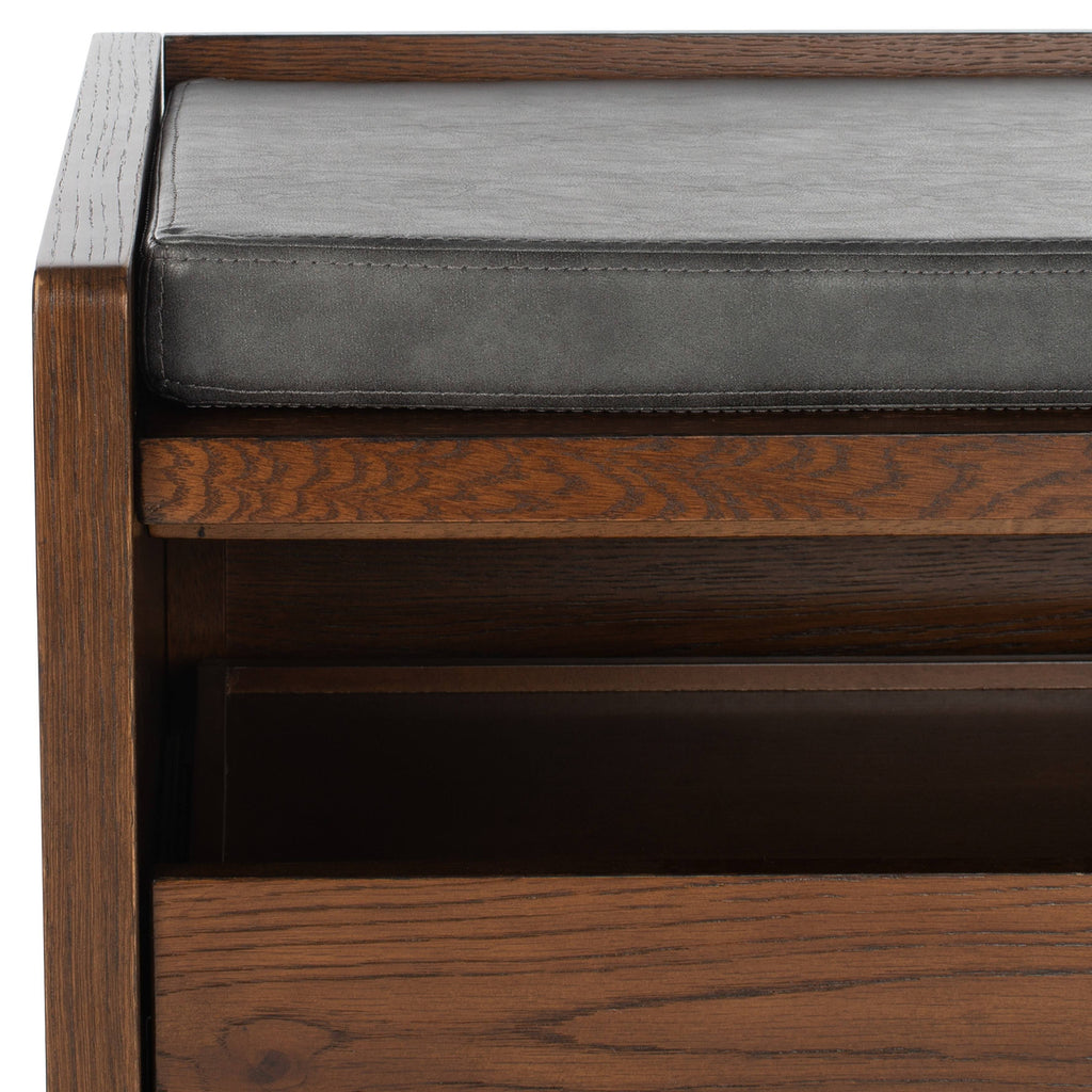 Grey/Walnut Storage Bench O2719