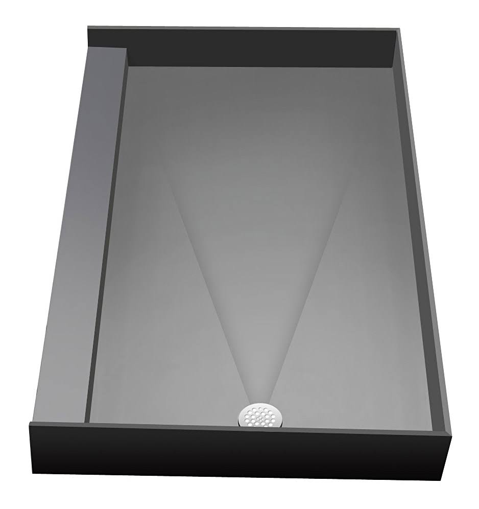 Single Curb Shower Pan with Right Drain C576961