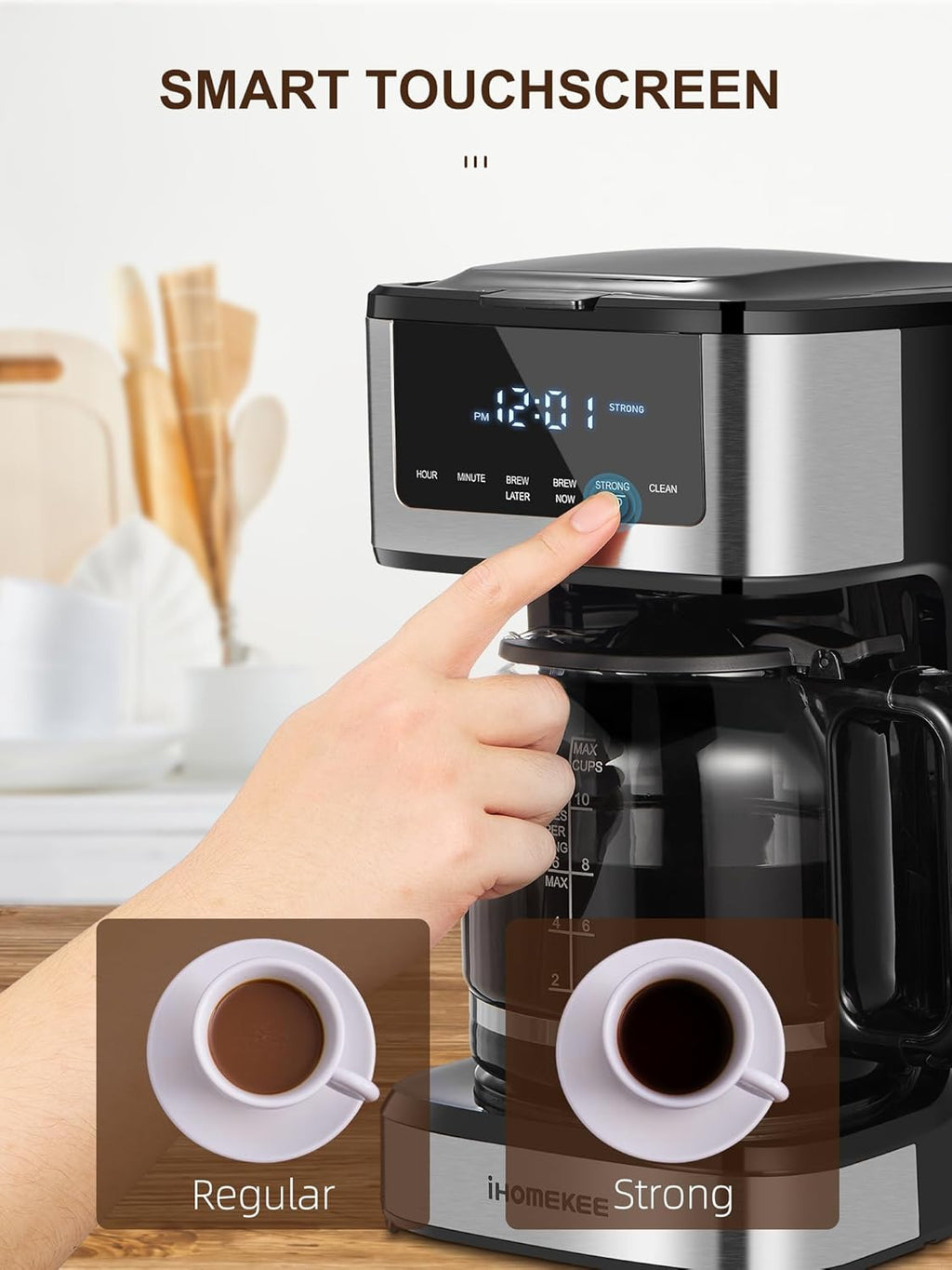 12 Cup Programmable Drip Coffee Maker with Iced Coffee Function O300495