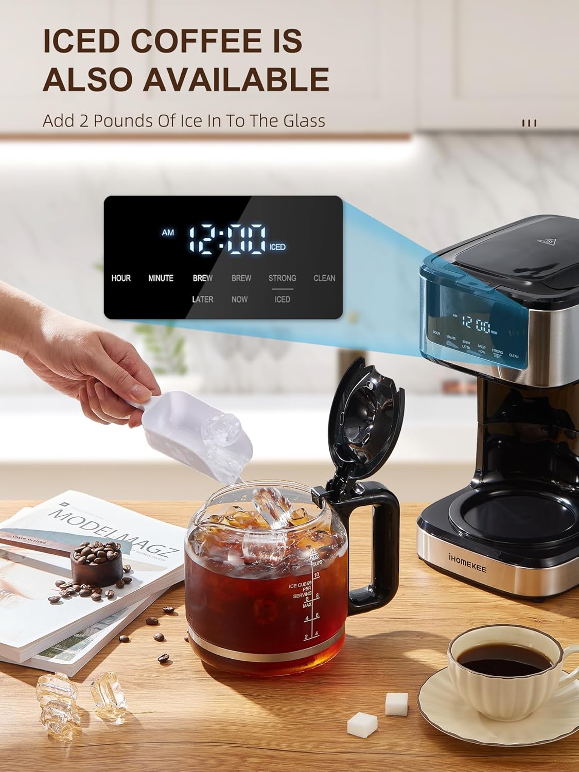 12 Cup Programmable Drip Coffee Maker with Iced Coffee Function O300495