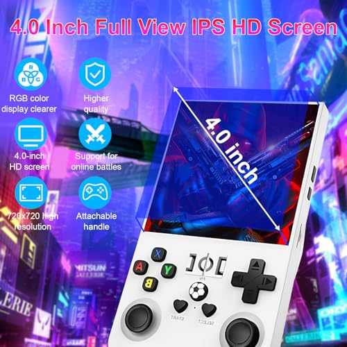Retro Handheld Game Console, 4-inch IPS Screen, 64GB TF Card, Black Z4685