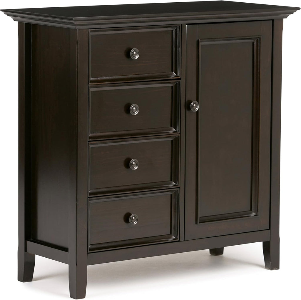 Light Golden Brown Solid Wood Storage Cabinet with 4 Drawers D36087