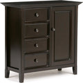 Light Golden Brown Solid Wood Storage Cabinet with 4 Drawers D36087