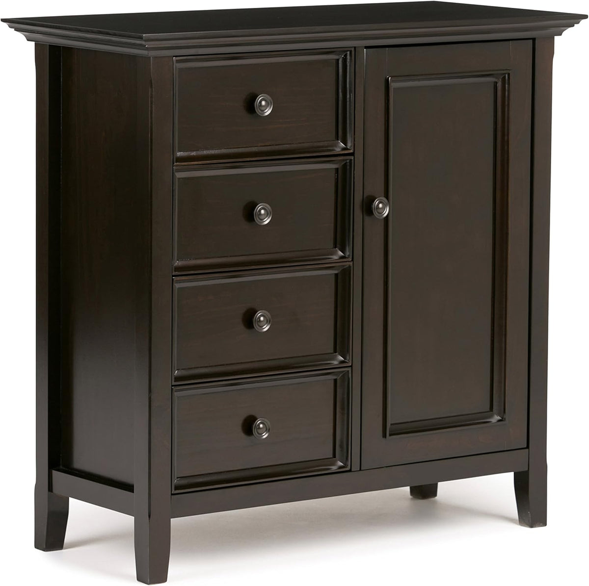 Light Golden Brown Solid Wood Storage Cabinet with 4 Drawers D36087