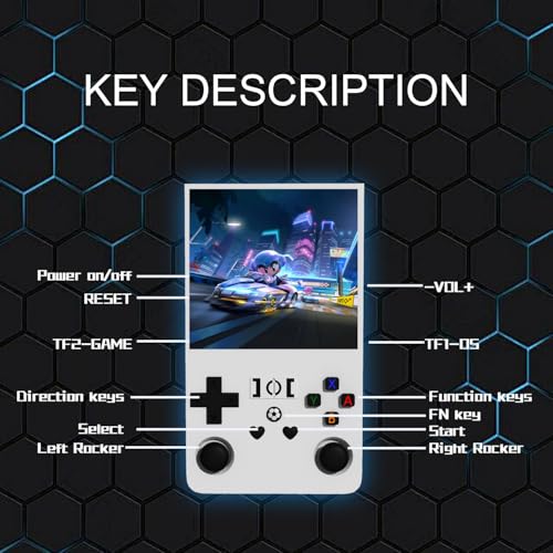 Retro Handheld Game Console, 4-inch IPS Screen, 64GB TF Card, Black Z4685
