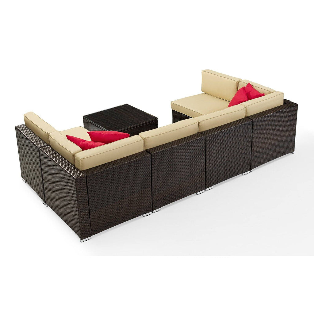 Brown 7 Piece Patio Sectional Set R350