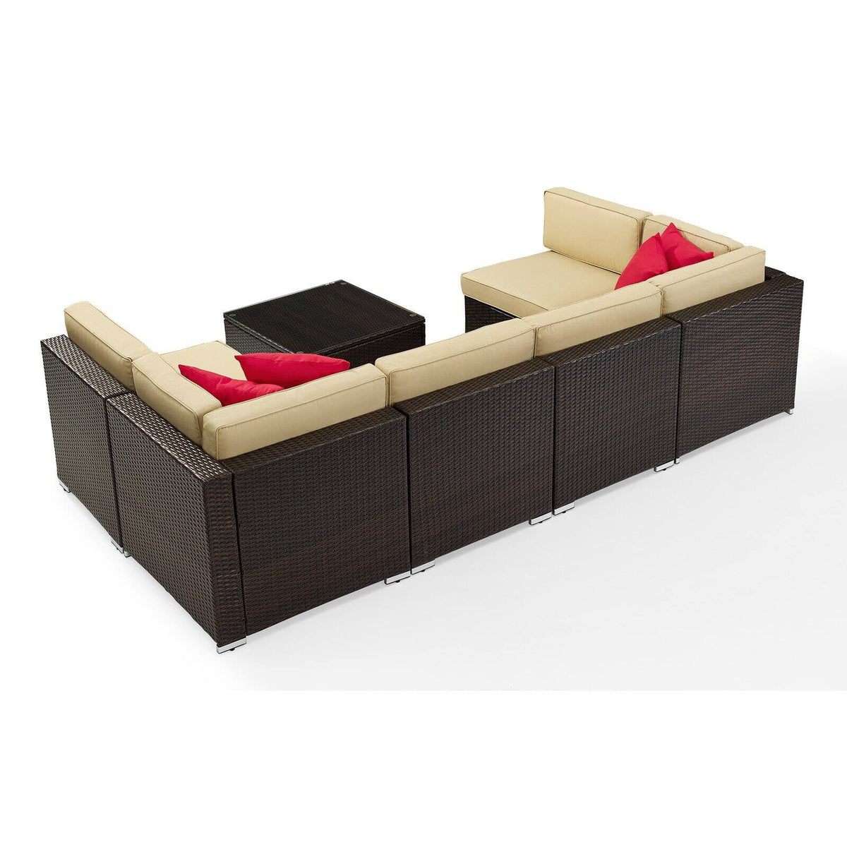 Brown 7 Piece Patio Sectional Set R350