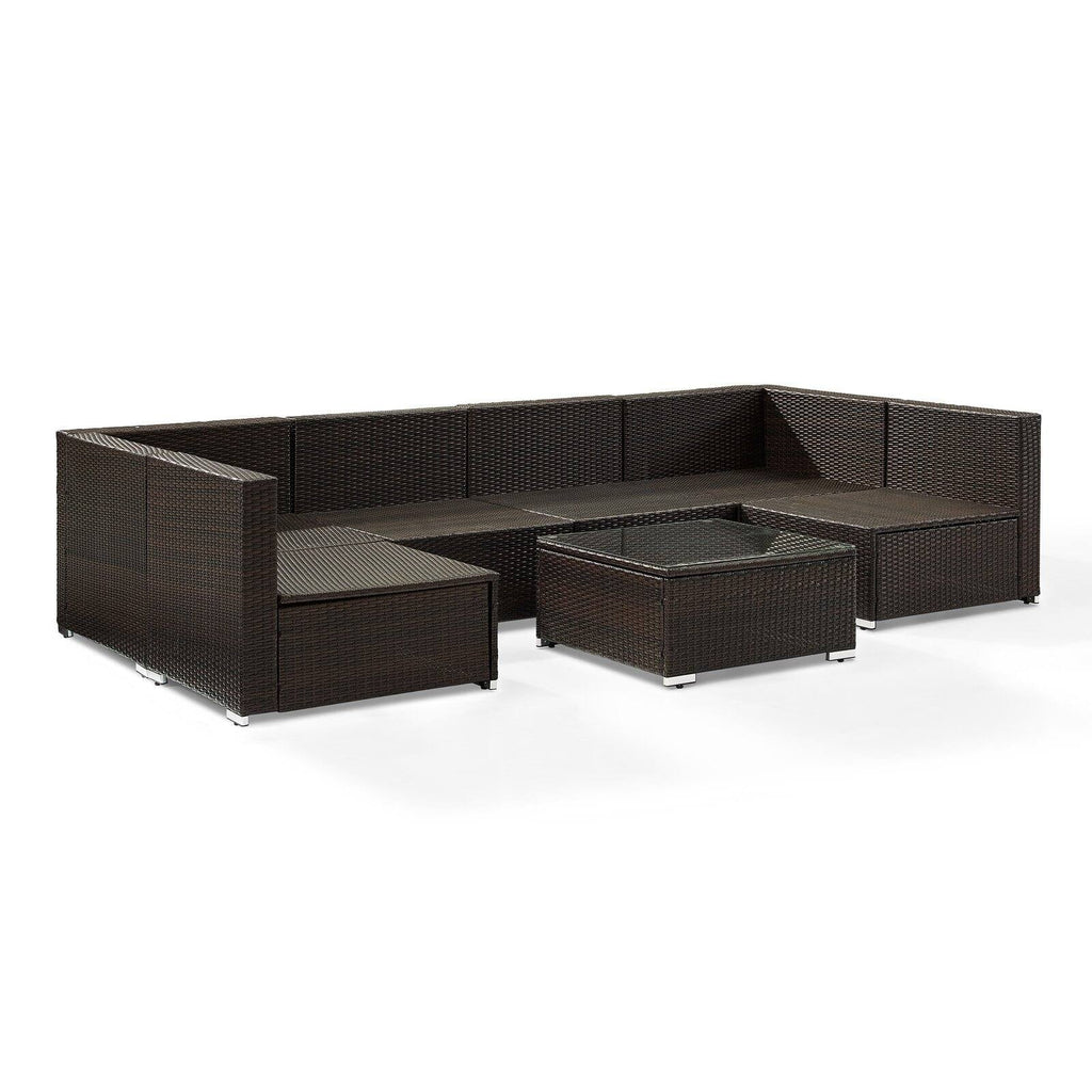 Brown 7 Piece Patio Sectional Set R350