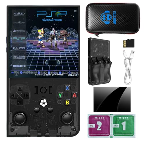 Retro Handheld Game Console, 4-inch IPS Screen, 64GB TF Card, Black Z4685