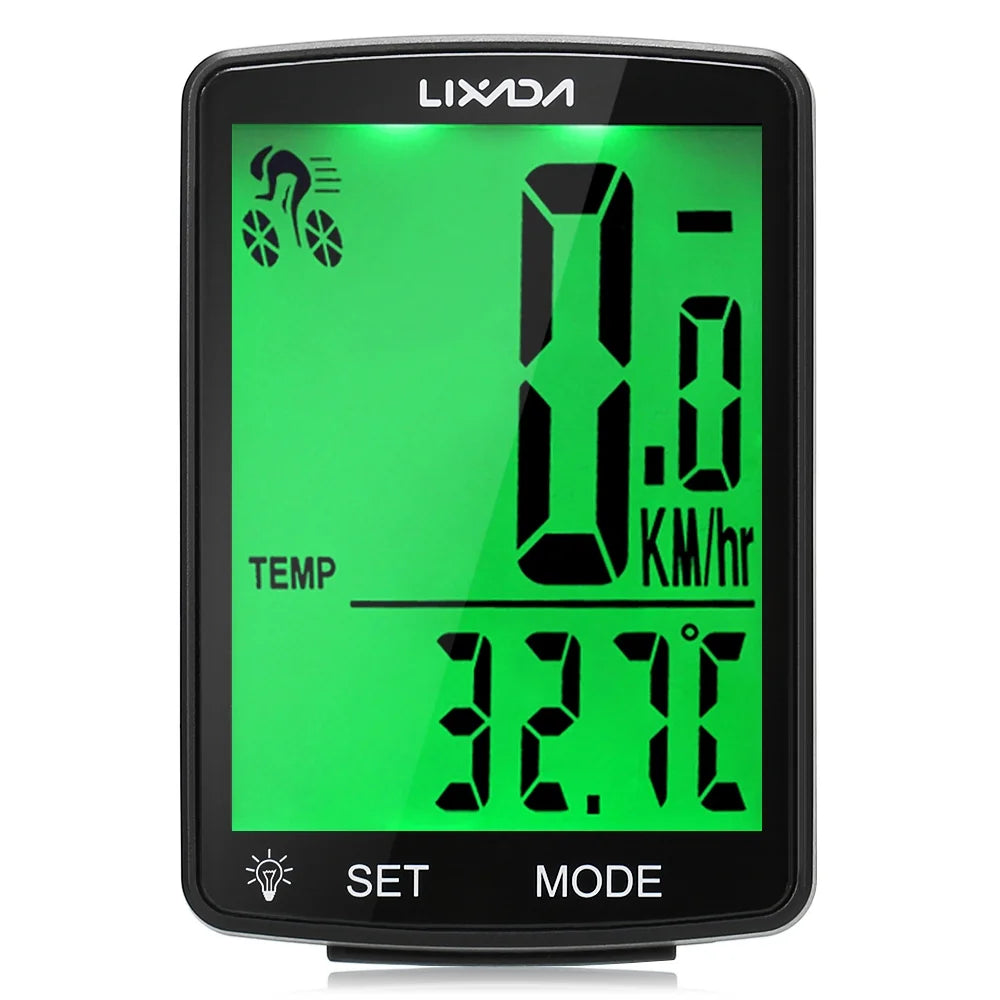 Wireless Bike Computer with LCD Screen Speedometer Odometer R91059