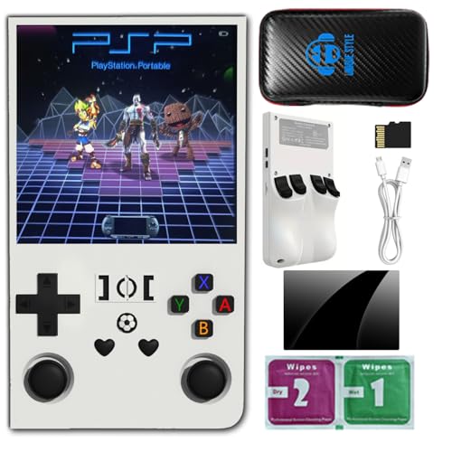 Retro Handheld Game Console, 4-inch IPS Screen, 64GB TF Card, Black Z4685