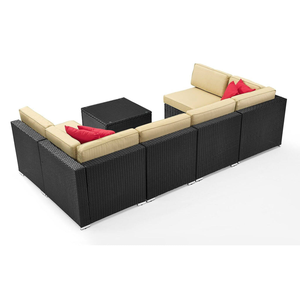 Brown 7 Piece Patio Sectional Set R350