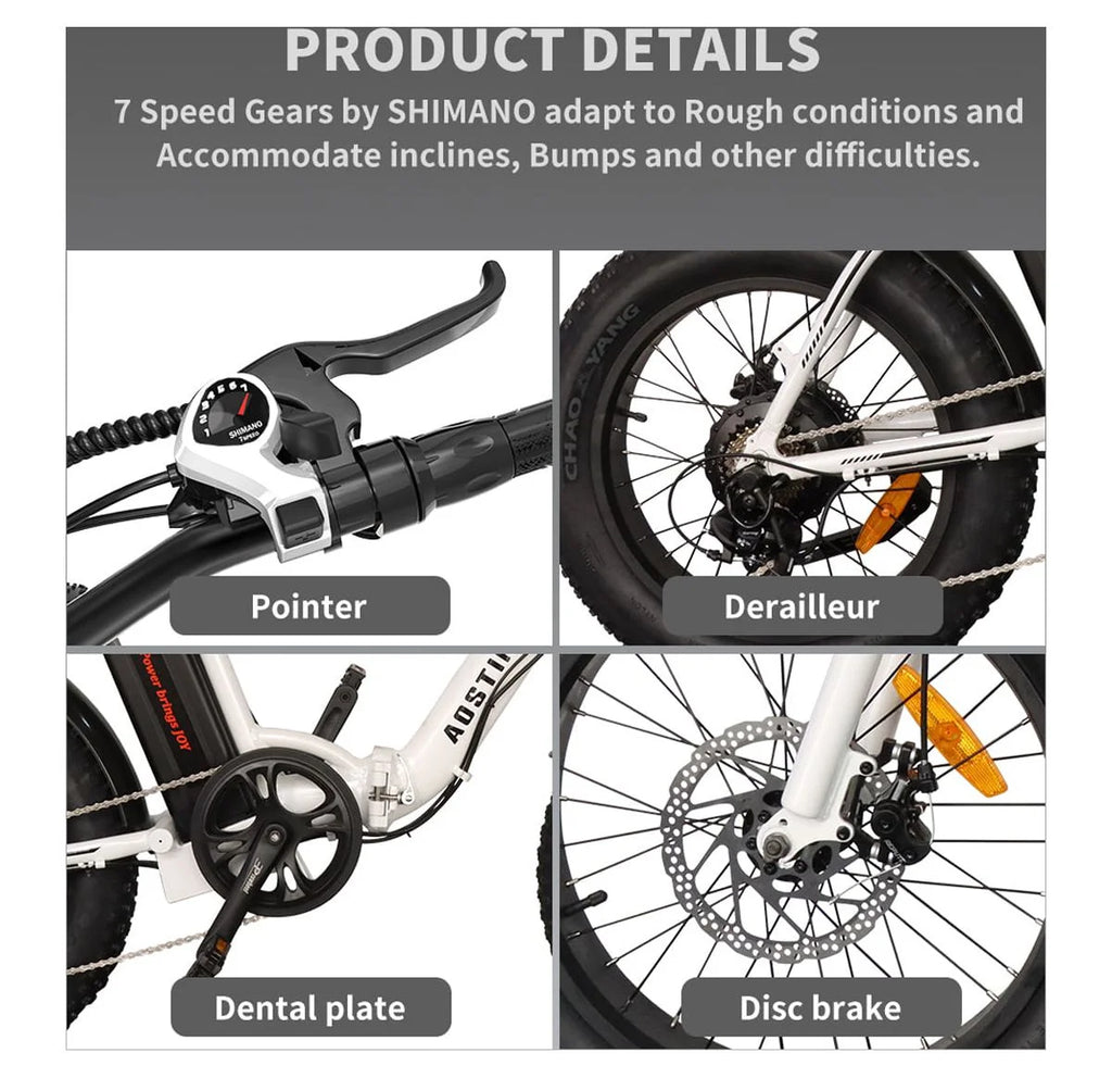 Folding Electric Bike 20 inch Fat Tire 500W 36V 13AH V7739