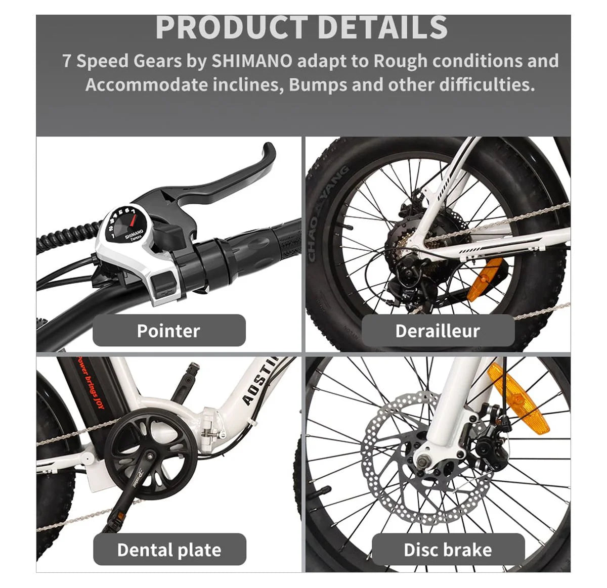 Folding Electric Bike 20 inch Fat Tire 500W 36V 13AH V7739