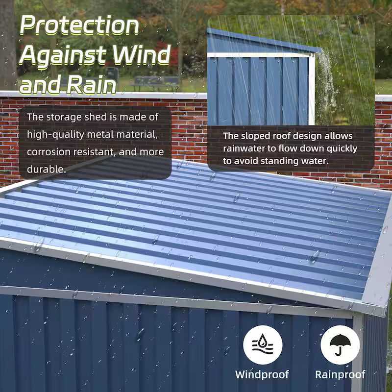 Blue Metal Outdoor Storage Shed S6791