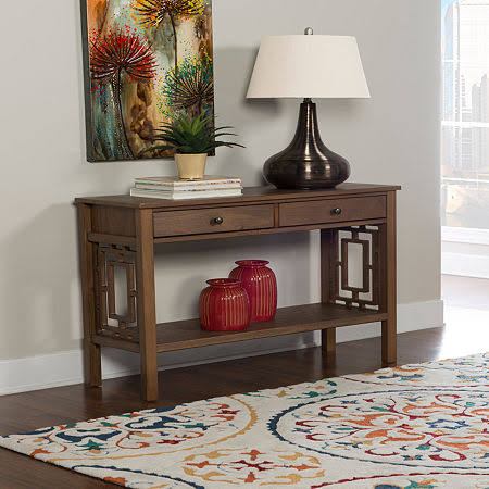 Brown 2-Drawer Console Table U93182
