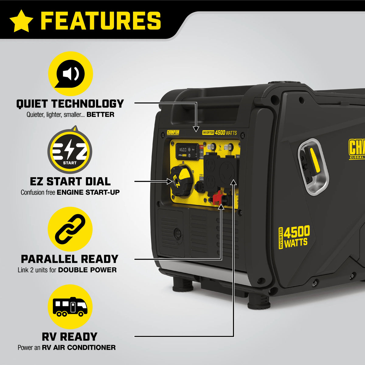 4500-Watt Portable Inverter Generator Y1267