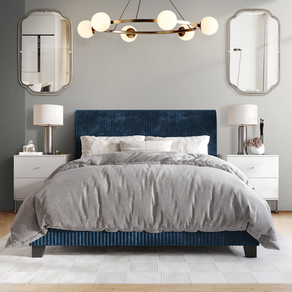 Black Velvet Upholstered Full Bed U622116