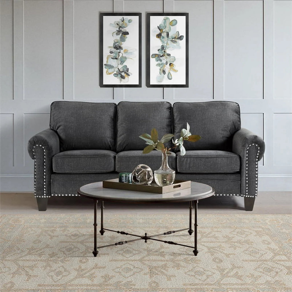 Dark Gray Microfiber Sofa P5534