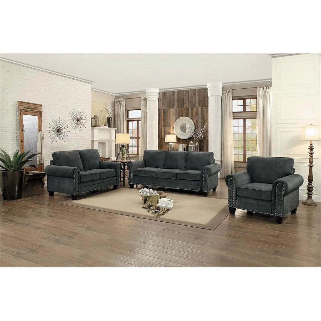 Dark Gray Microfiber Sofa P5534