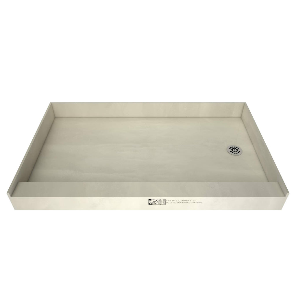 Single Curb Shower Pan with Right Drain C576961