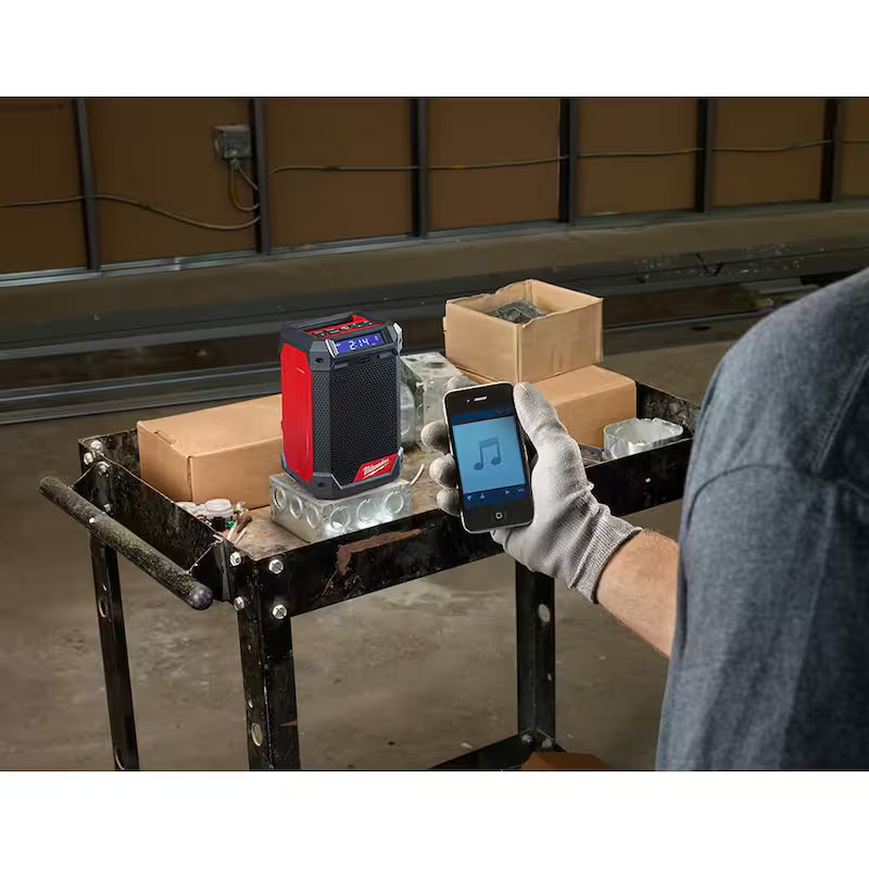 12V Lithium-Ion Brushless Cordless 3/8 in. Ratchet and Jobsite Radio with Two 3.0 Ah Batteries W465