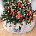 White Plush Collapsible Cat Dog Tunnel Bed G3142
