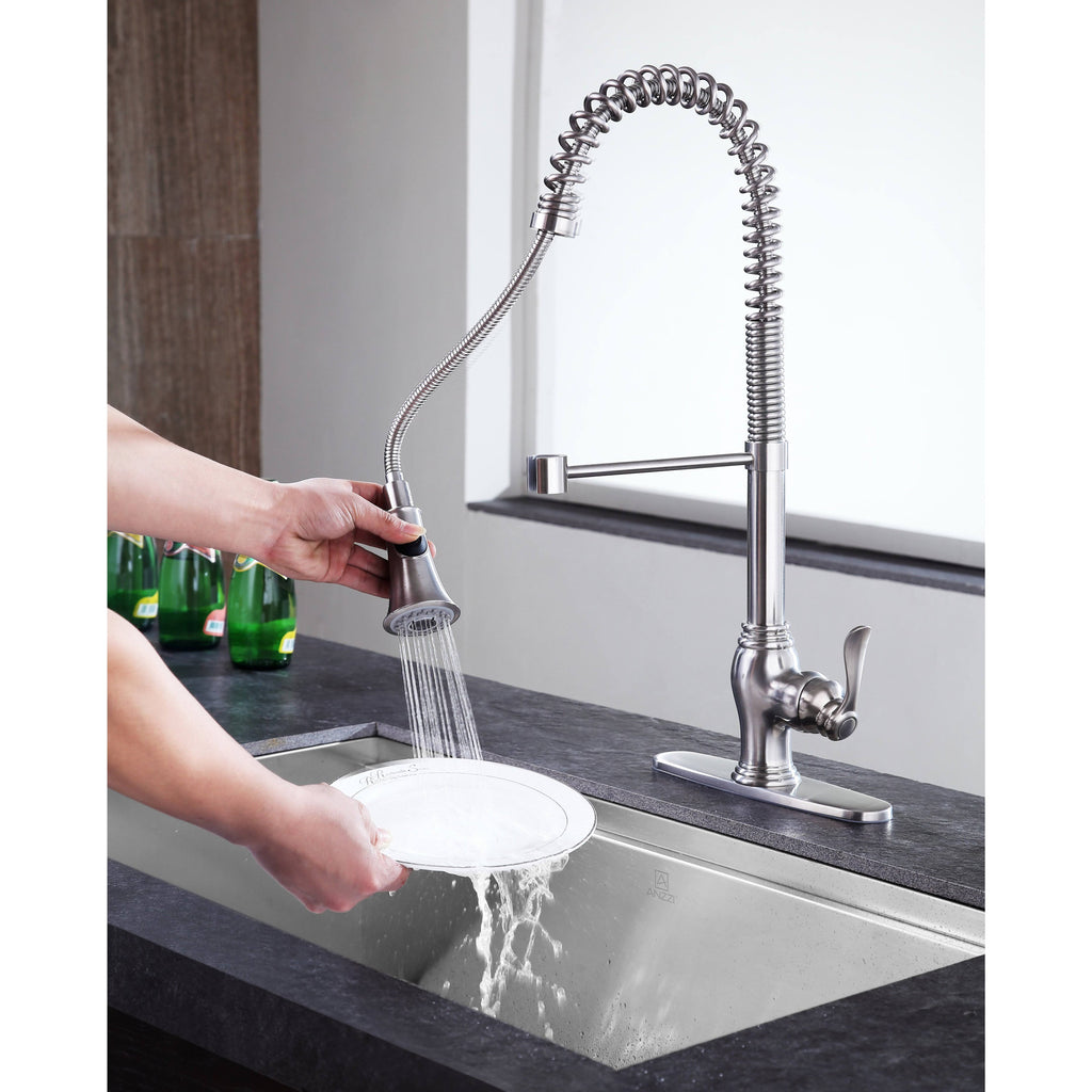 Brushed Nickel Single Handle Kitchen Faucet K300