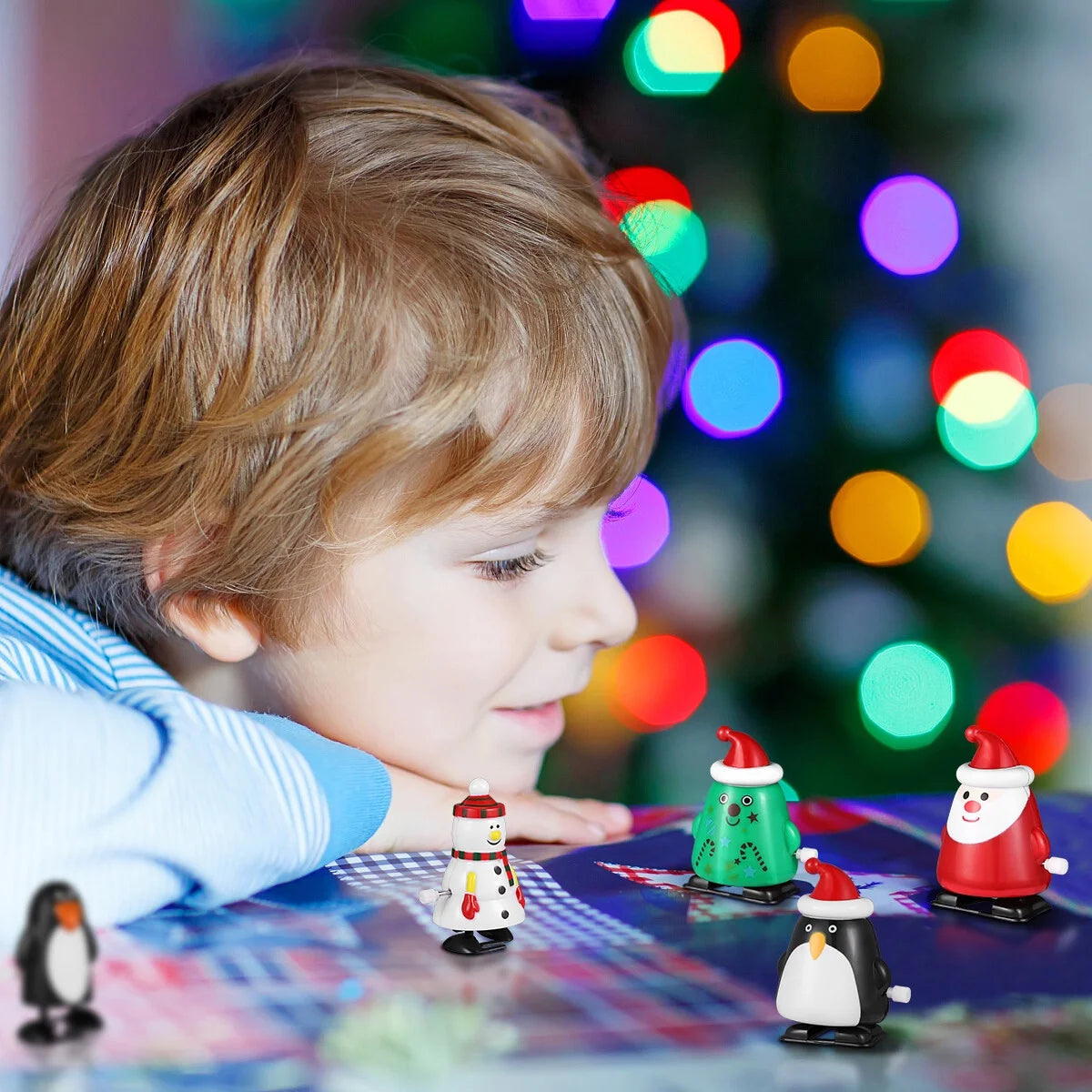 8pcs Christmas Wind Up Walking Toys V7347