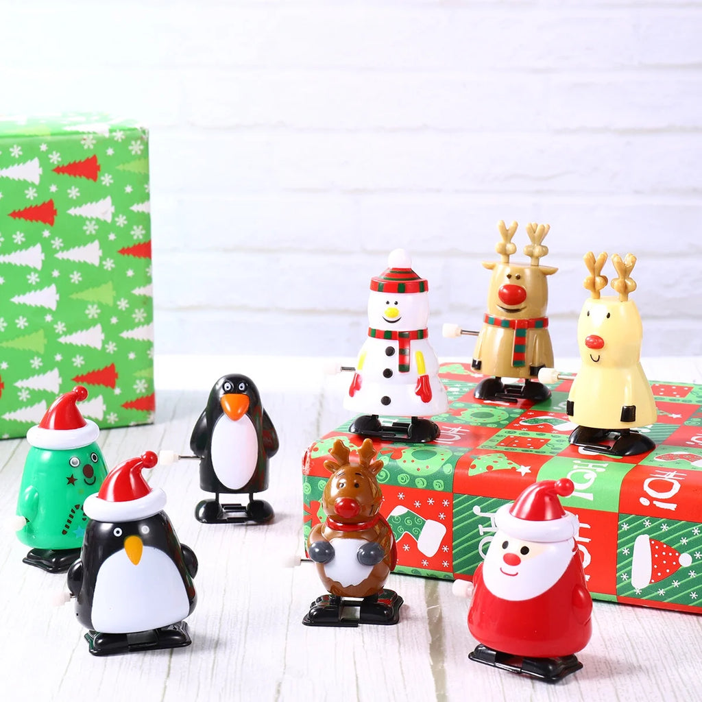 8pcs Christmas Wind Up Walking Toys V7347