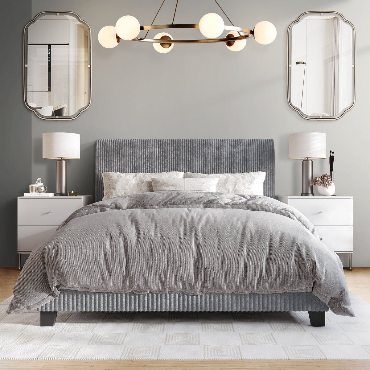 Black Velvet Upholstered Full Bed U622116